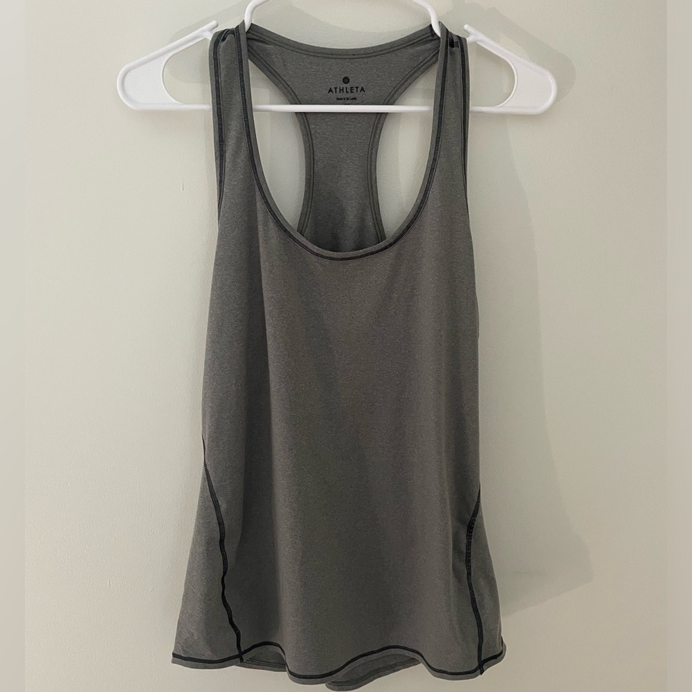 Athleta Women's Gray Chi Racerback Hi Lo Tank Medium